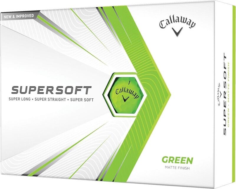CALLAWAY - Bolas de Golf -  Supersoft Verde Mate - Caja de 12 bolas