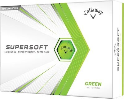 CALLAWAY - Bolas de Golf - Supersoft Verde Mate - Caja de 12 bolas