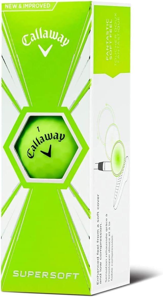 CALLAWAY - Bolas de Golf -  Supersoft Verde Mate - Caja de 12 bolas