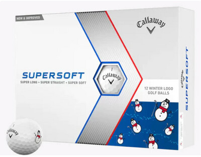 CALLAWAY - Bola SUPERSOFT - Edición Limitada con motivo de Navidad 2023 - Pack de 12 bolas