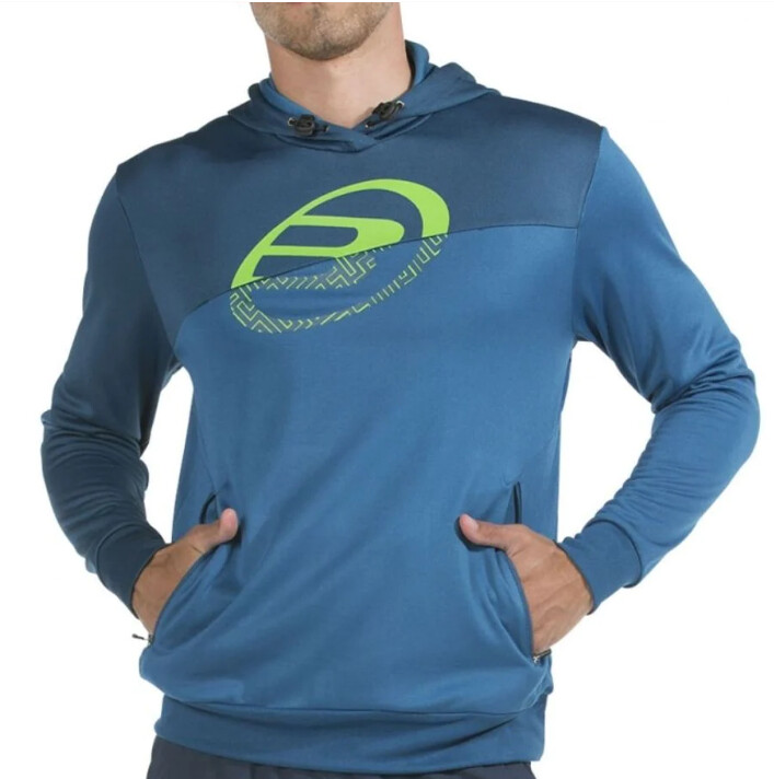 BULLPADEL - modelo KARAKAL - Elegante sudadera color Azul Intenso, con capucha de Bullpadel,