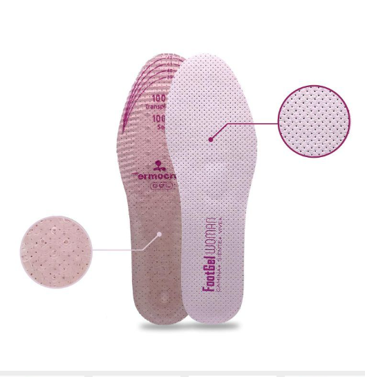 FOOTGEL - Plantillas para mujer de uso diario -Alto confort - Pies sin dolor, pies secos y sanos -Aroma de Aloe Vera - TALLA 35-38