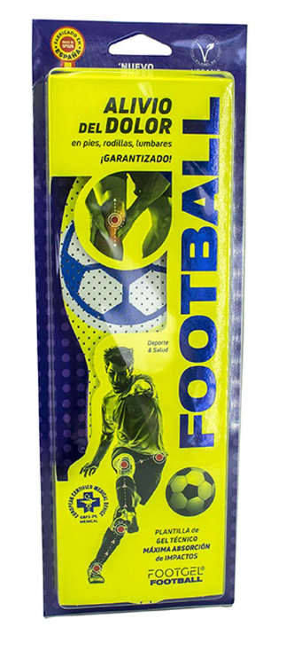 FOOTGEL - Plantillas de Fútbol - Con certificación sanitaría diseñadas para la práctica del fútbol por su alta absorción de impactos