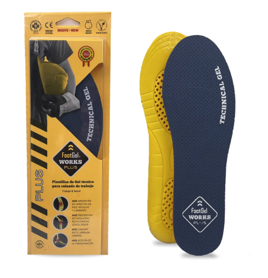 Footgel - Plantilla Unisex de gel técnico para calzado de trabajo -Más Absorción de impactos - Más prevención de patologías - Más confort en tu jornada laboral - Más gestión de la transpiración