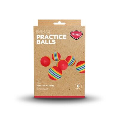 Master - Bolas de práctica de espuma - Paquete de 6 pelotas
