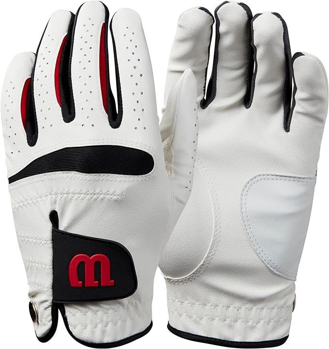 Wilson - Guantes de Golf para Hombre - Feel Plus - Multitejido - Cuero - Mano Izquierda - S-M-ML-L-XL