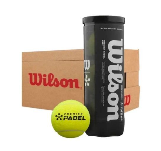WILSON - CAJON 24 PACK de Pelotas de pádel - PREMIER Padel Ball- Amarillo  - Máximo rendimiento (72 Pelotas) Super precio!!