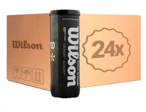WILSON - CAJON 24 PACK de Pelotas de pádel - PREMIER Padel Ball- Amarillo  - Máximo rendimiento (72 Pelotas) Super precio!!