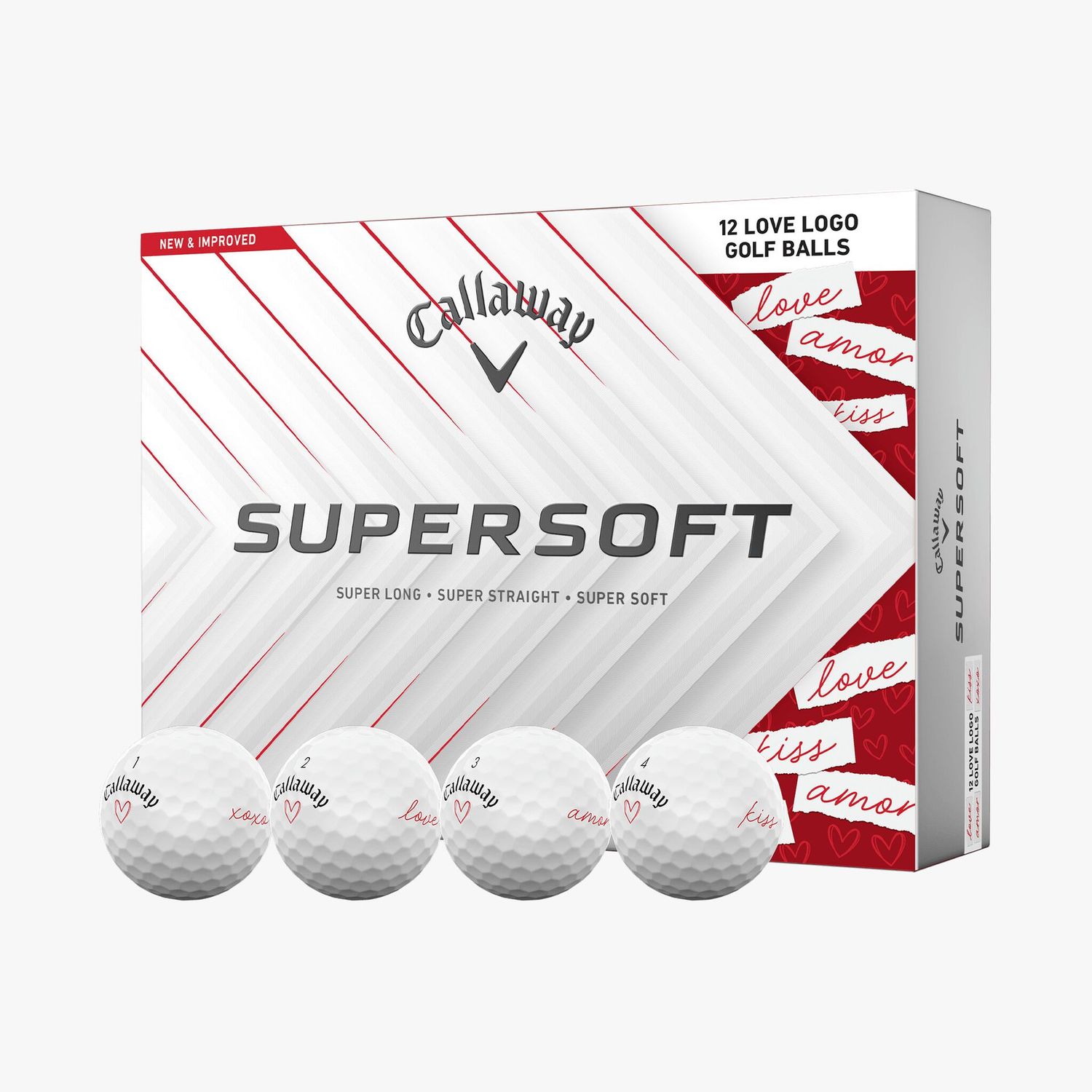 Callaway - Supersoft Love Golf Balls - Edición limitada - Pack 12 bolas