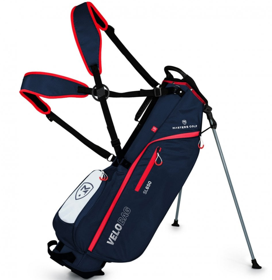 MASTER - Bolsa Velo - SL650 - Bolsa Liviana de solo 1,8 kilos  con trípode y doble asa - Ideal para viaje, campos Pitch and Putt. Entrenamiento. Azul y Roja