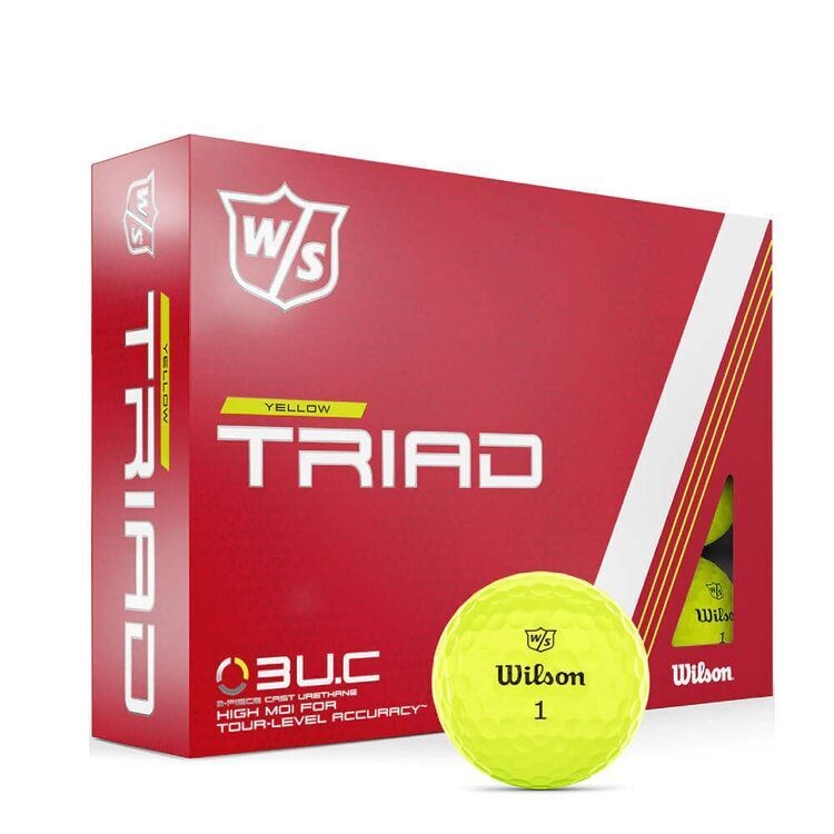 Wilson - Staff Triad  - Pelotas de golf - Amarillo - Paquete de 12