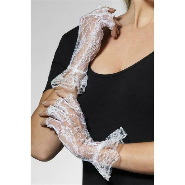 Lace Gloves White (finger-less)