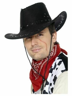 Cowboy hat Black (Suede Look)