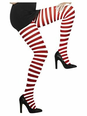 Tights Red &amp; White striped
