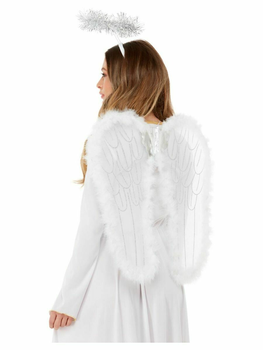 Angel Wings and halo set white