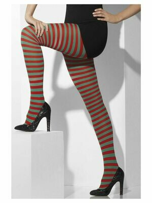 Tights -  Green &amp; Red  -Striped