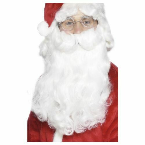 Santa Beard and Wig Set  deluxe 38mm 15in. WHITE