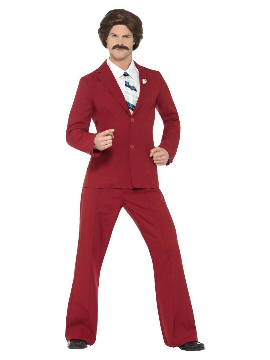 Anchorman Ron Burgundy Costume,  (Medium)