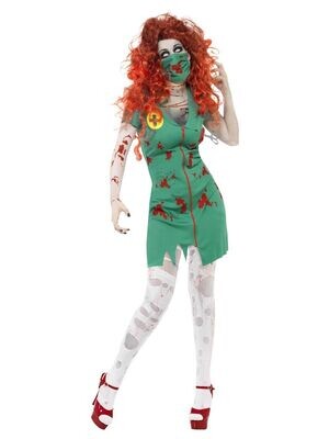 Zombie Scrub Nurse Costume, Green (Large)