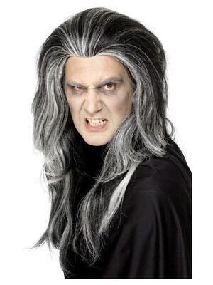 Gothic Vampire Wig, Black/grey