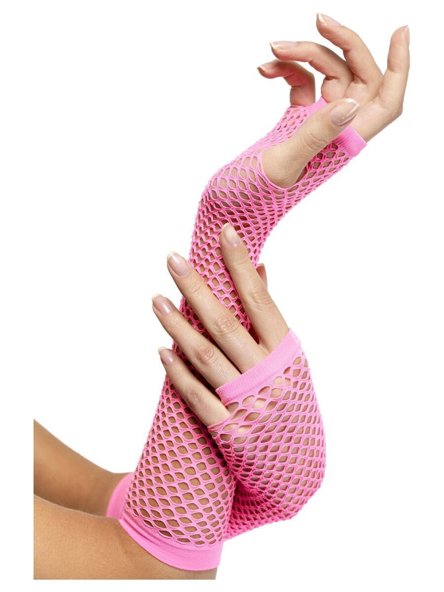 Fishnet Gloves, Pink,