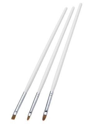 Make-Up FX Essentials, White, Brush Set, Pack of 3 Styles