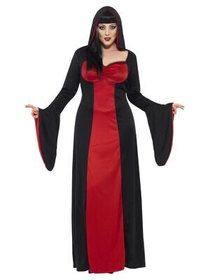 Dark Temptress Costume, Red, with Dress &amp; Hood ( 3X Large)