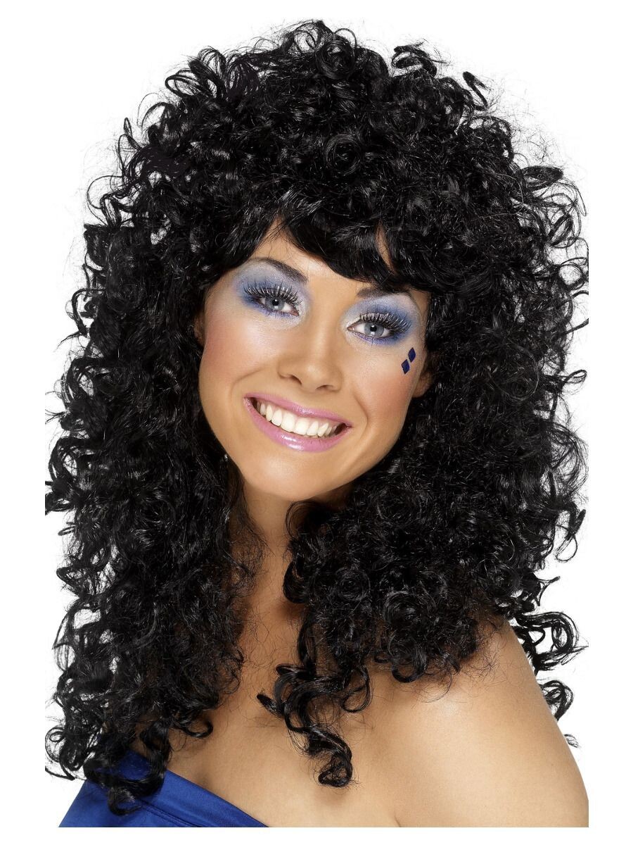 Boogie Babe Wig, Black, Long, Curly wig