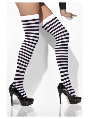Opaque Hold-Ups, Black & White, Striped