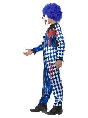 Deluxe Sinister Clown Costume, Blue, (Large) 10-12 yrs