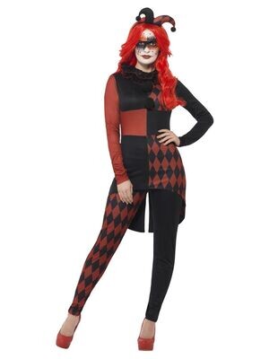 Sinister Jester Costume,  Harlequin  ( medium 12-14)
