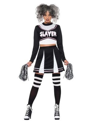Fever Gothic Cheerleader Costume, Black, ( X Small)