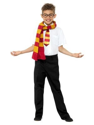 Schoolboy Kit, Gold &amp; Red, with Scarf, Tie &amp; Glasses&quot;