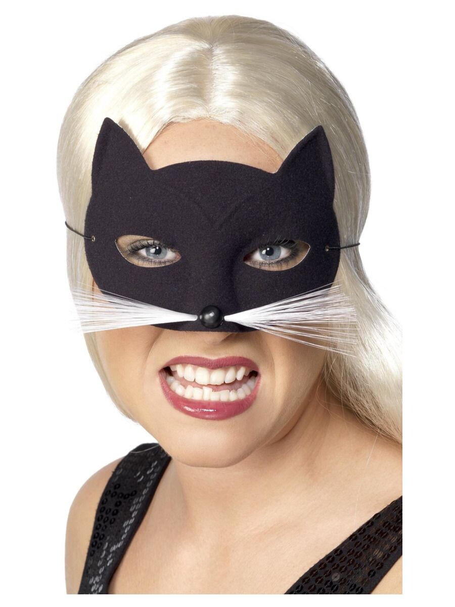 Cat Eyemask, Black, with Nose & Whiskers"