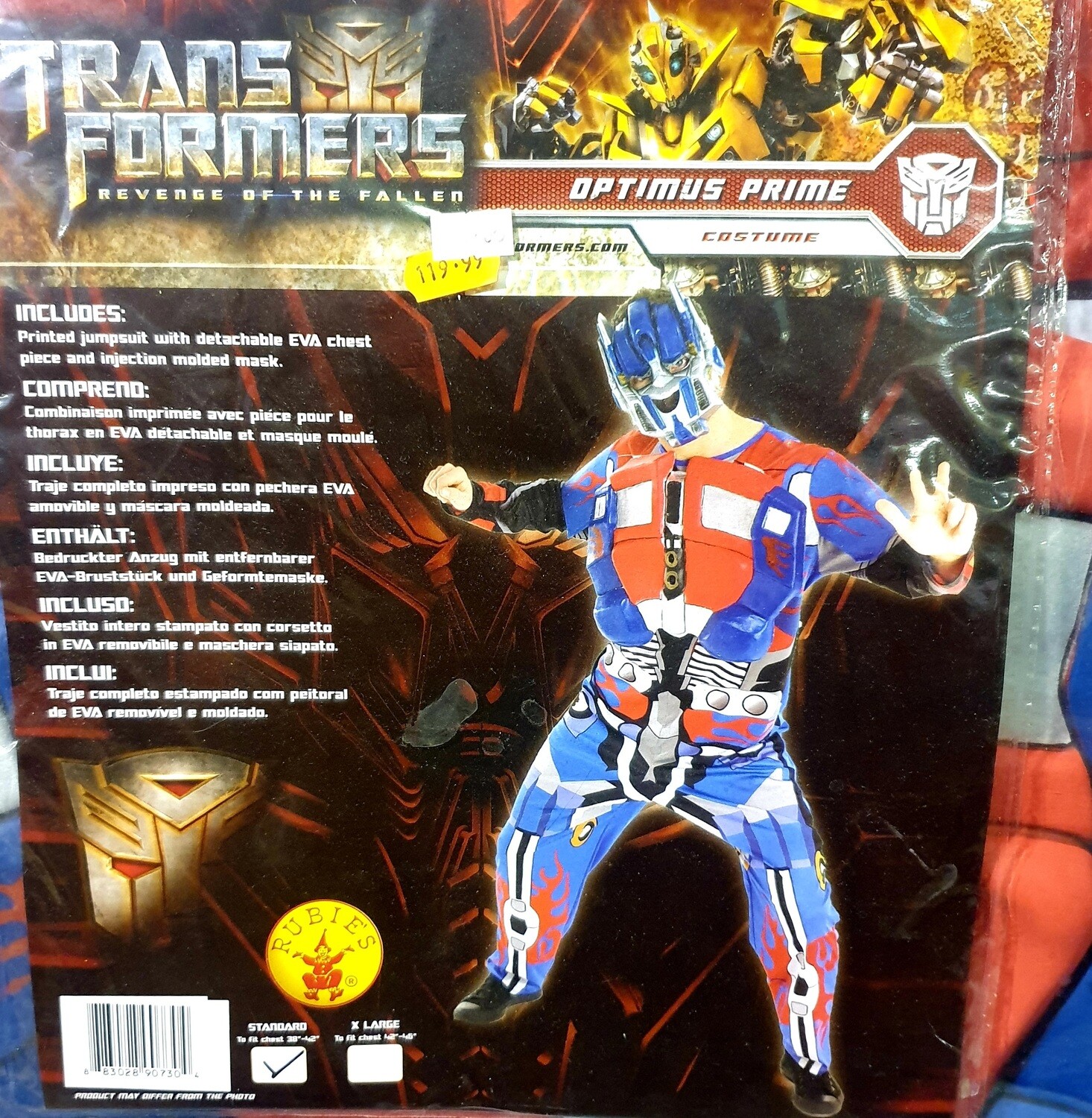 Transformer  Optimus Prime  to fit chest 38" to 42" Standard