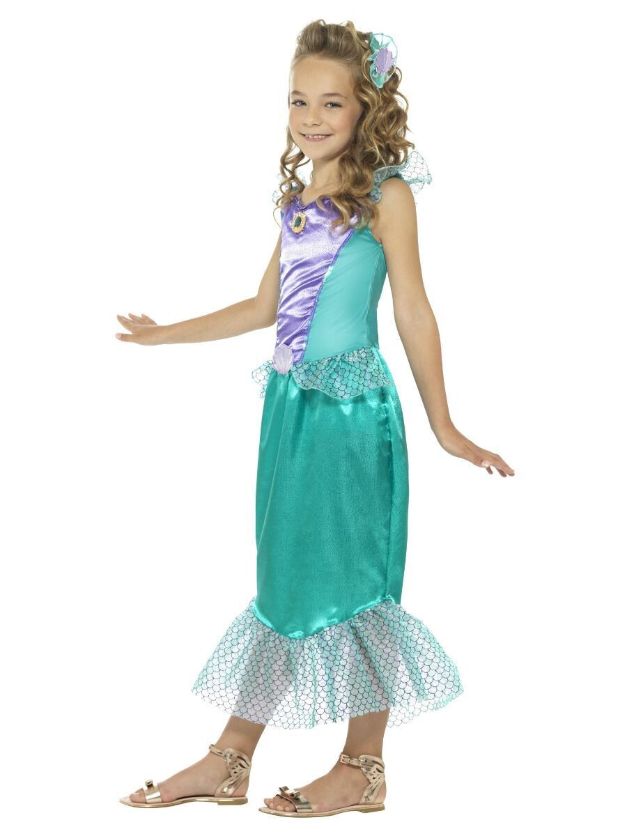 "Deluxe Mermaid Costume    ( Small 4 to 6), Green, with Dress & Hair Clip