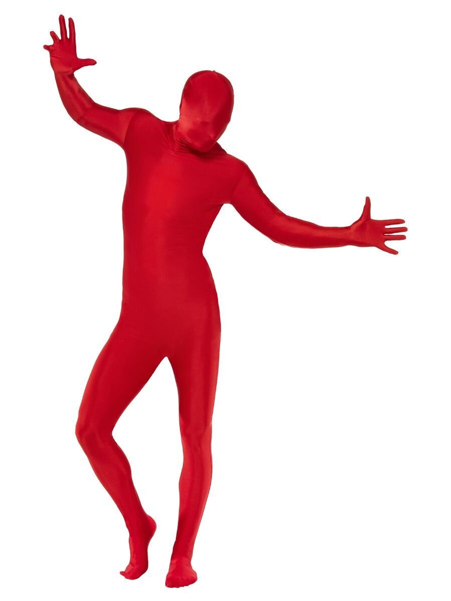 Second Skin Suit, Red, with Bumbag, Concealed Fly & Under Chin Opening (Medium)