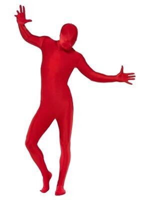 Second Skin Suit, Red, with Bumbag, Concealed Fly &amp; Under Chin Opening (Medium)