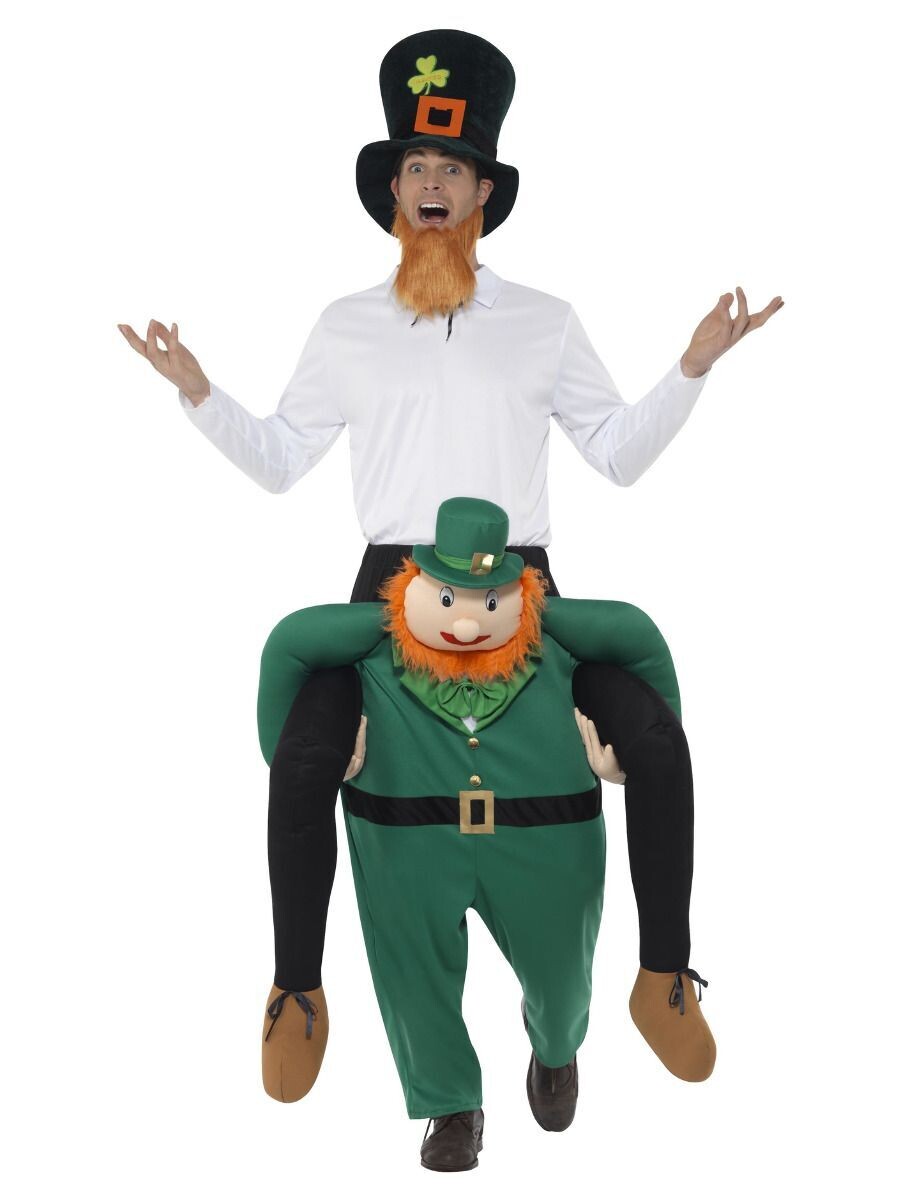 Piggyback Paddy's Leprechaun Costume, Green, One Piece Suit with Mock Legs