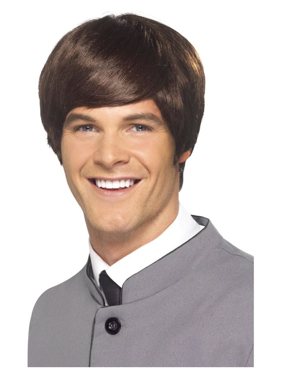 60s Male Mod Wig, Brown, Short