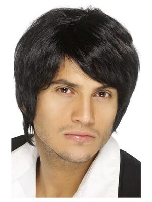 Boy Band Wig, Black, Short Style