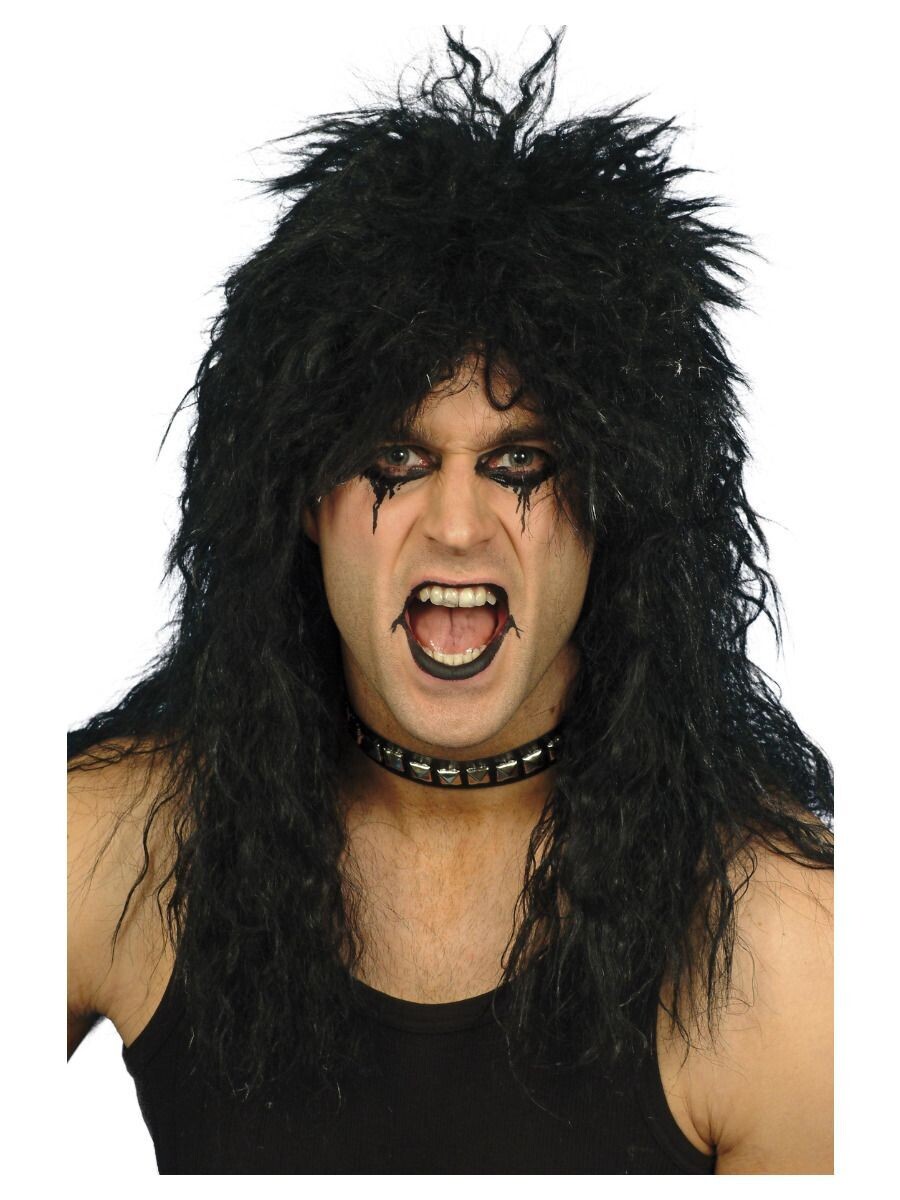 Hard Rocker Wig, Black, Long Tousled