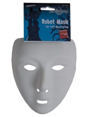 Robot Mask, White, on Elastic *