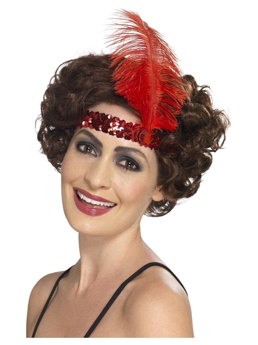 Head band 20s   Red  feather