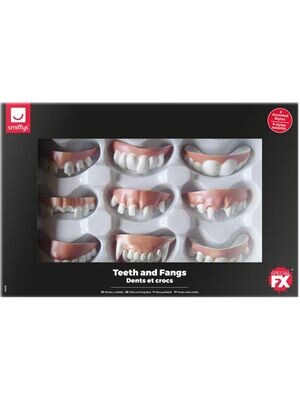 Teeth &amp; Fangs, White Box of 9 sets