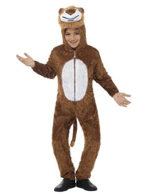 Lion Costume, Brown, with Hooded Jumpsuit