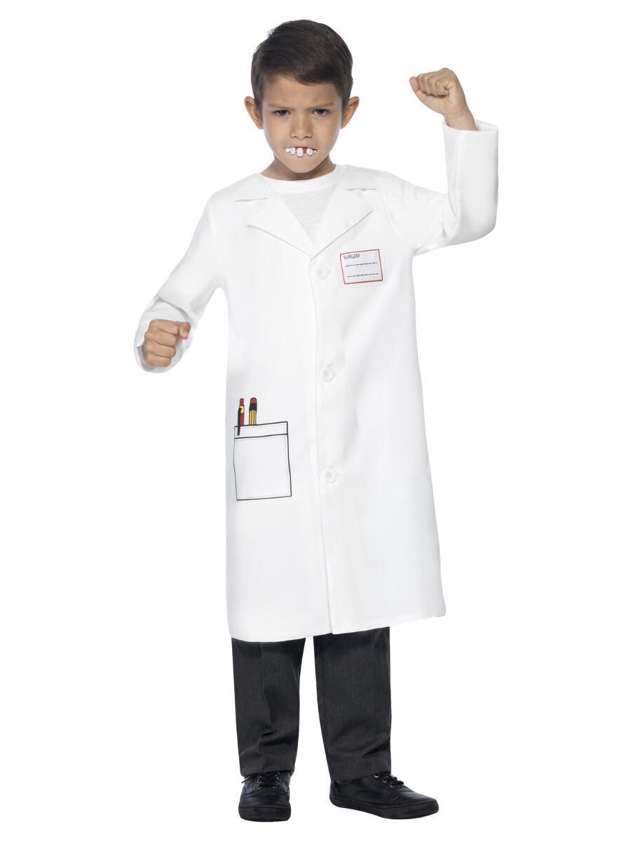 Dentist Costume, White, with Coat & Awful Teeth
Large age 9 to 12 years