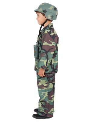 Army Boy Costume, Camouflage, with Top, Trousers &amp; Backpack