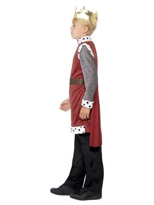 King Costume, Red, with Tunic, Cape &amp; Crown