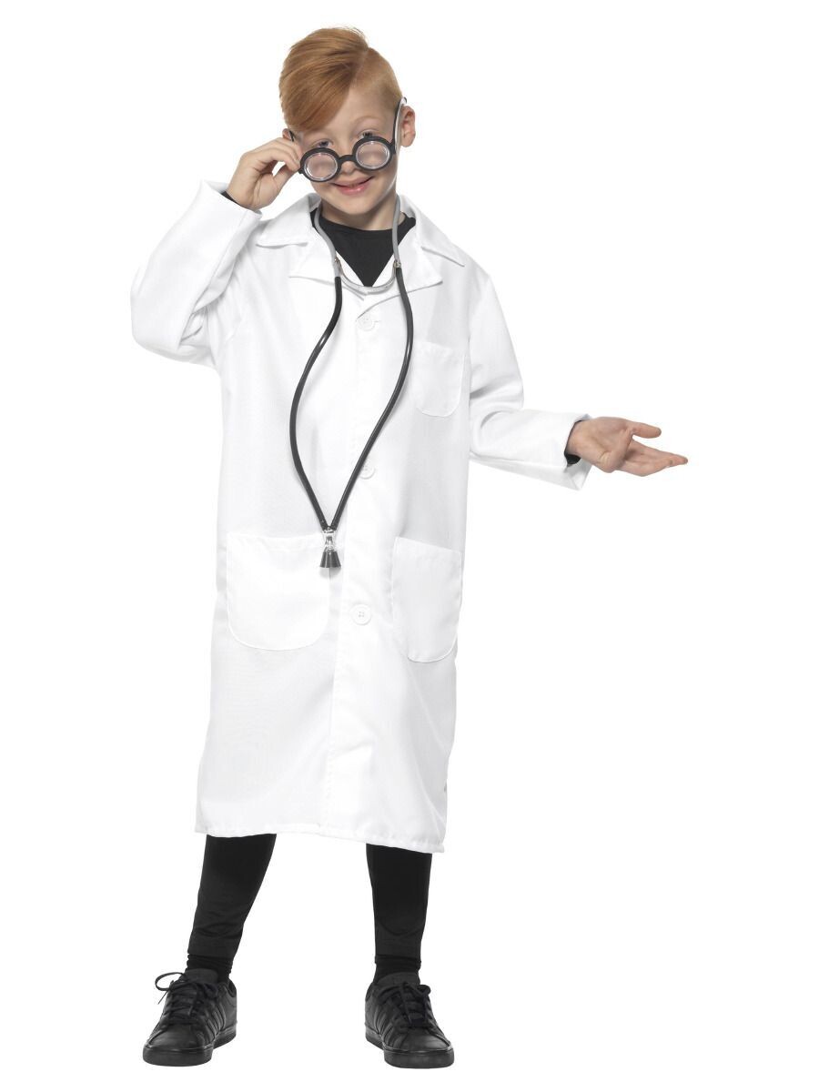 Scientist  or Doctor Costume- Unisex -White - Lab Coat
Medium 7 to 9 years